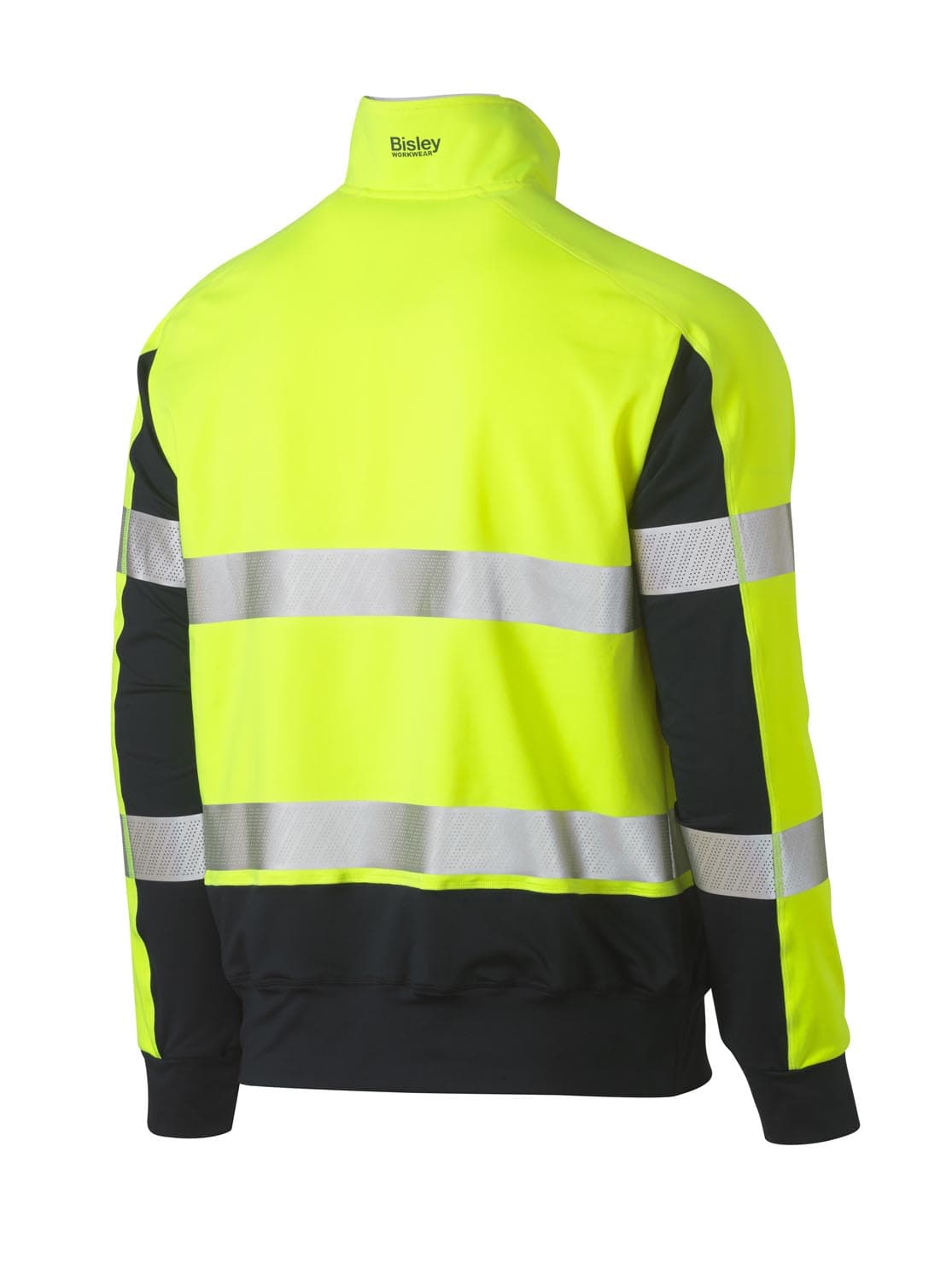Bisley Taped Two Tone Hi Vis Contrast Stretchy 1/4 Zip Pullover_1