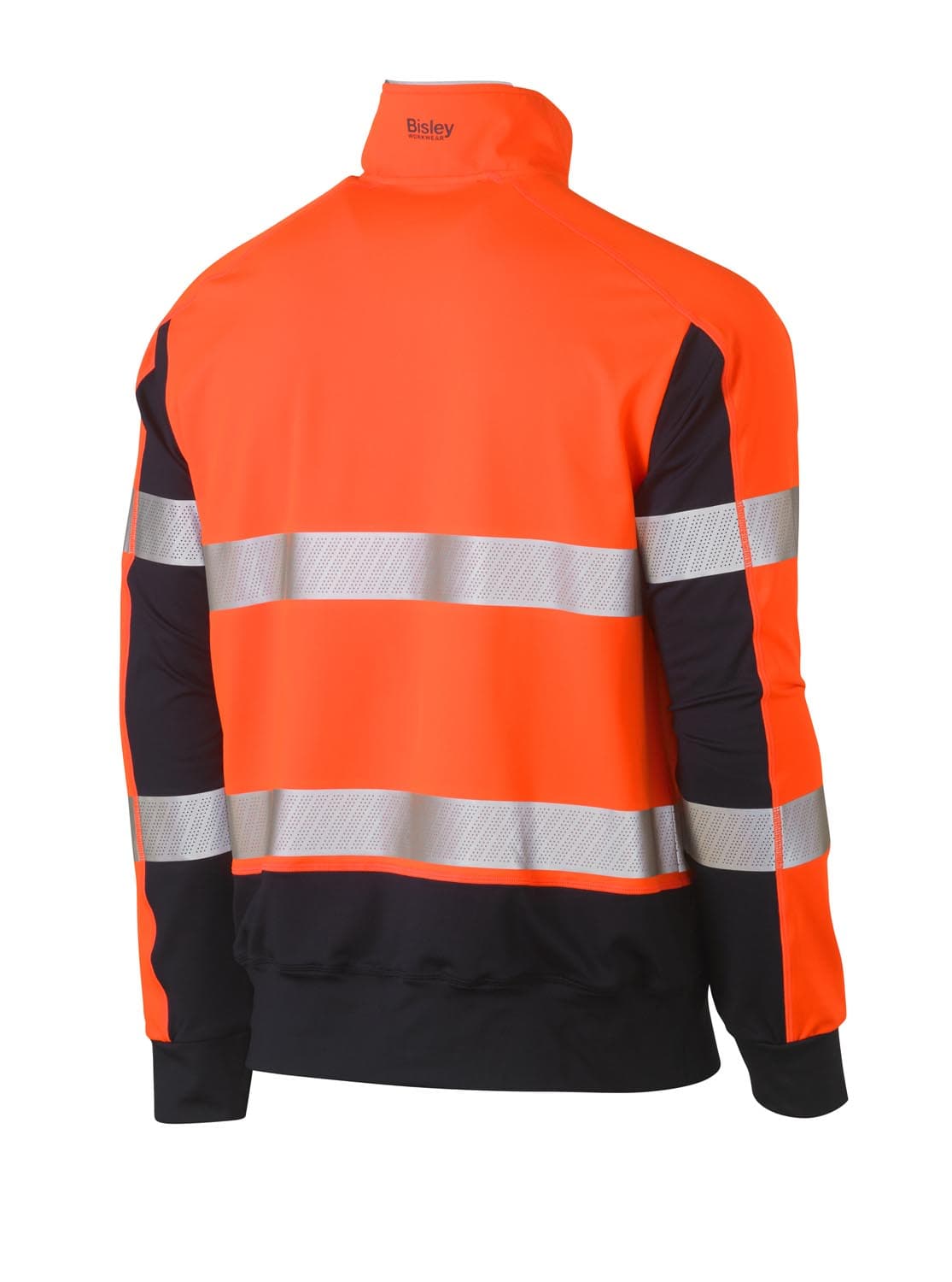 Bisley Taped Two Tone Hi Vis Contrast Stretchy 1/4 Zip Pullover_2