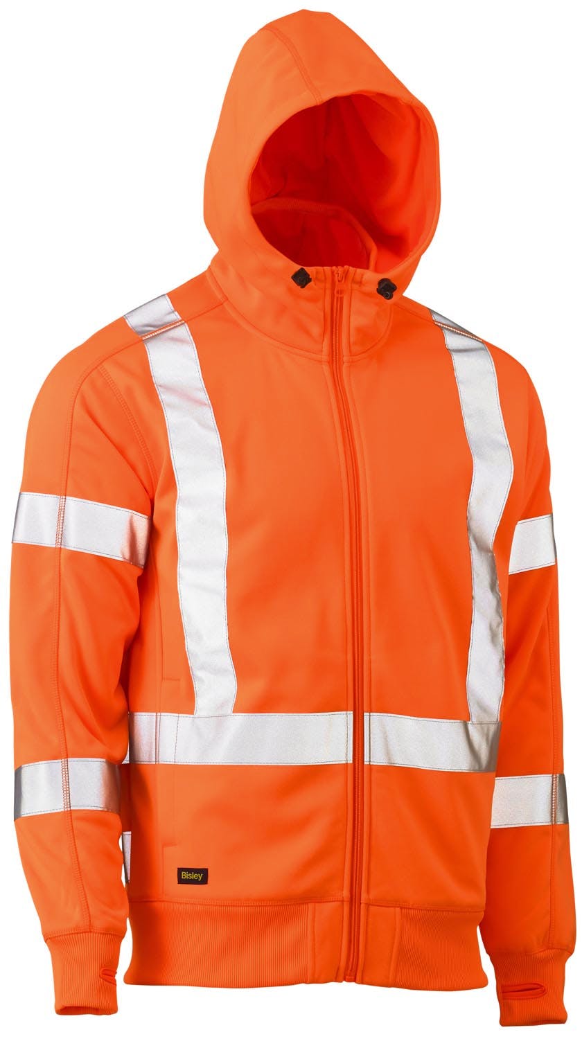 Bisley X Taped Hi Vis Zip Front Fleece Hoodie_3