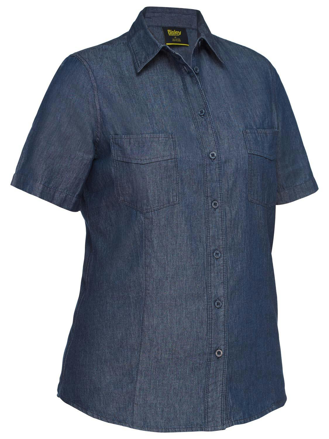 Bisley Womens Short Sleeve Denim Work Shirt_1