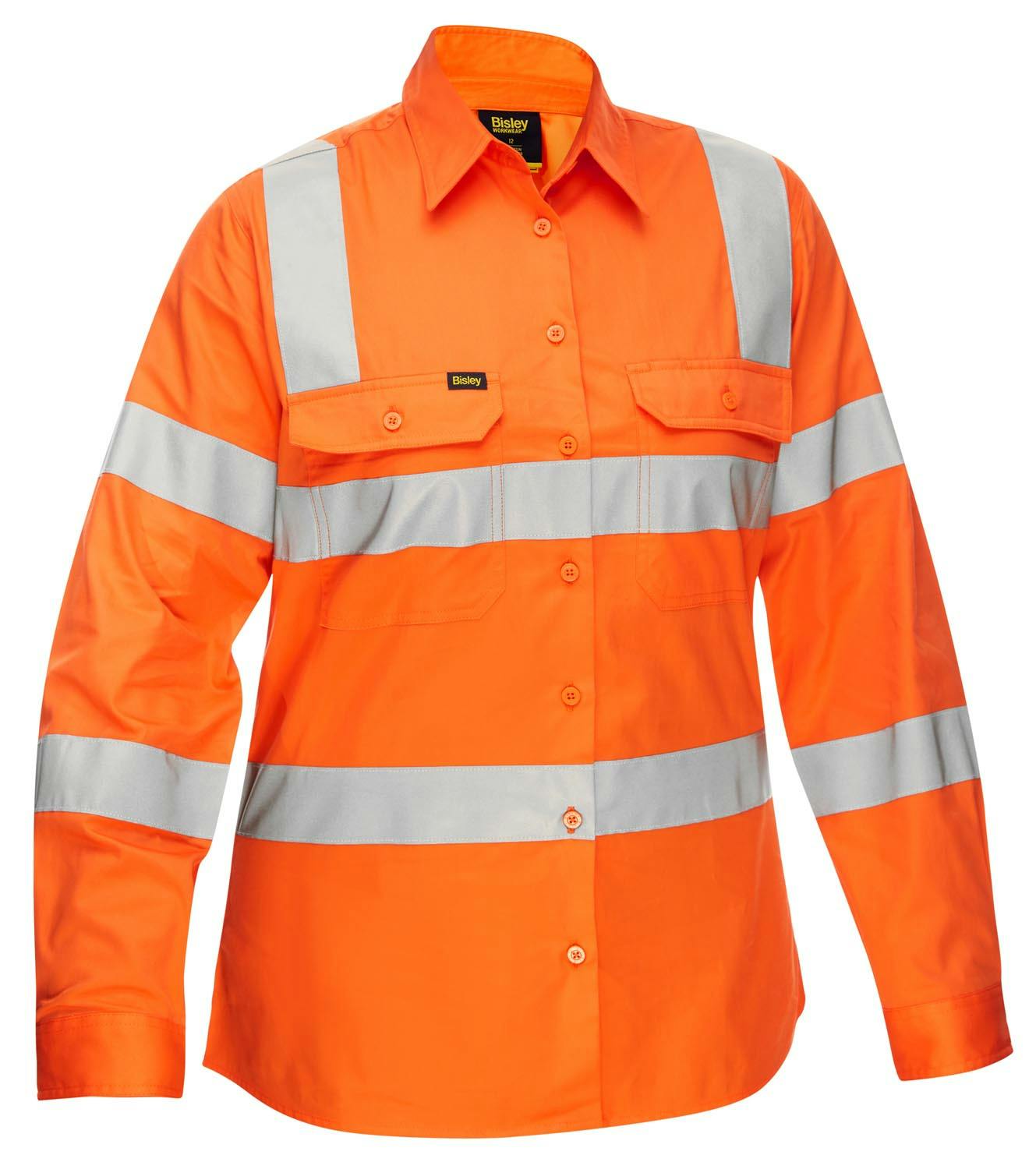 Bisley Women's Taped Biomotion Cool Lightweight Hi Vis Shirt_1