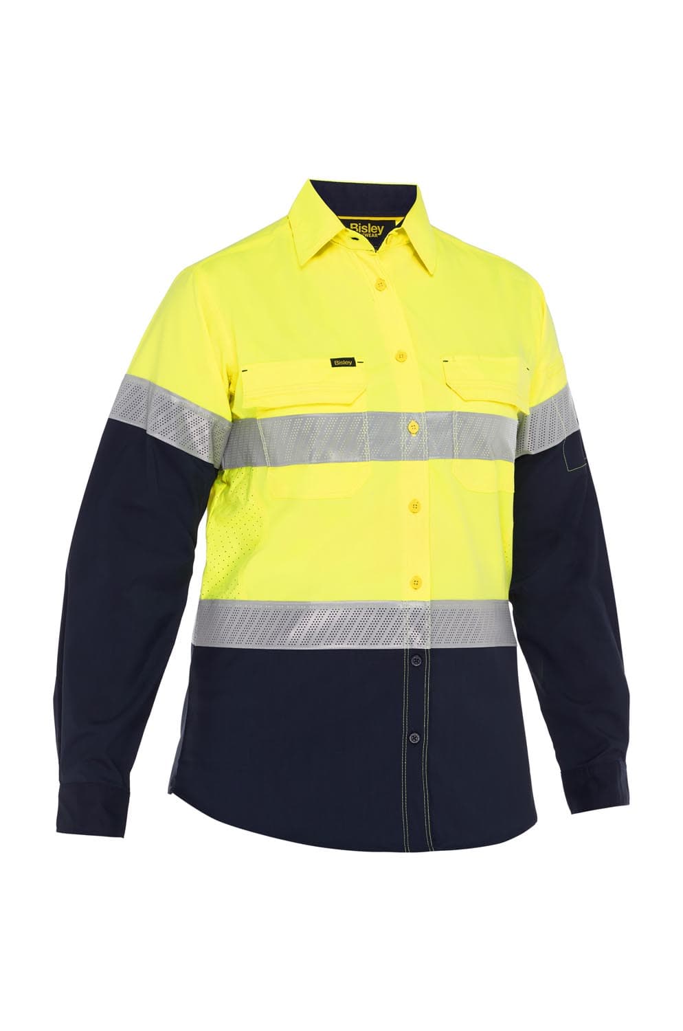 Bisley Women's X Airflow™ Hi Vis Taped Stretch Ripstop Shirt