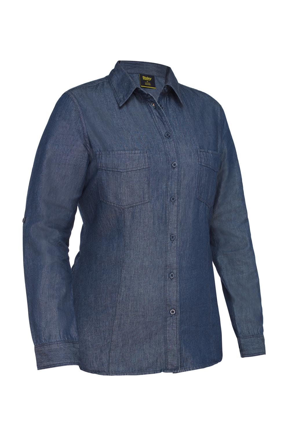 Bisley Womens Long Sleeve Denim Work Shirt_1