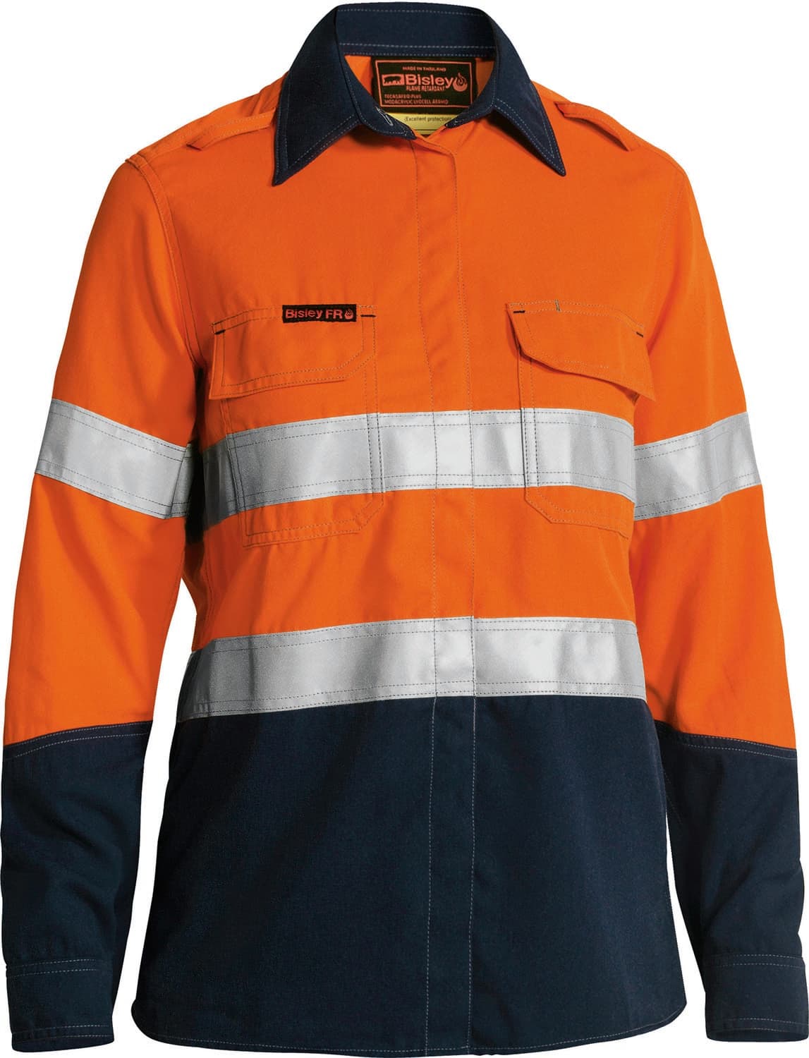 Bisley TenCate Tecasafe® Plus 700 Women's Taped Hi Vis FR Vented Shirt _2
