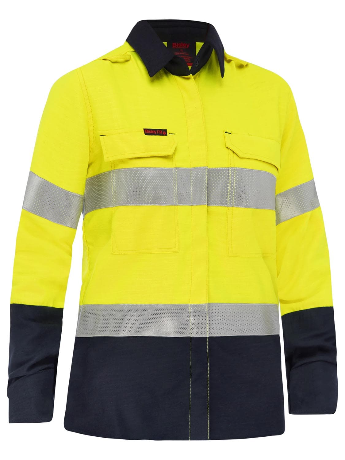 Bisley Apex 160 Women's Taped Hi Vis FR Ripstop Vented Shirt