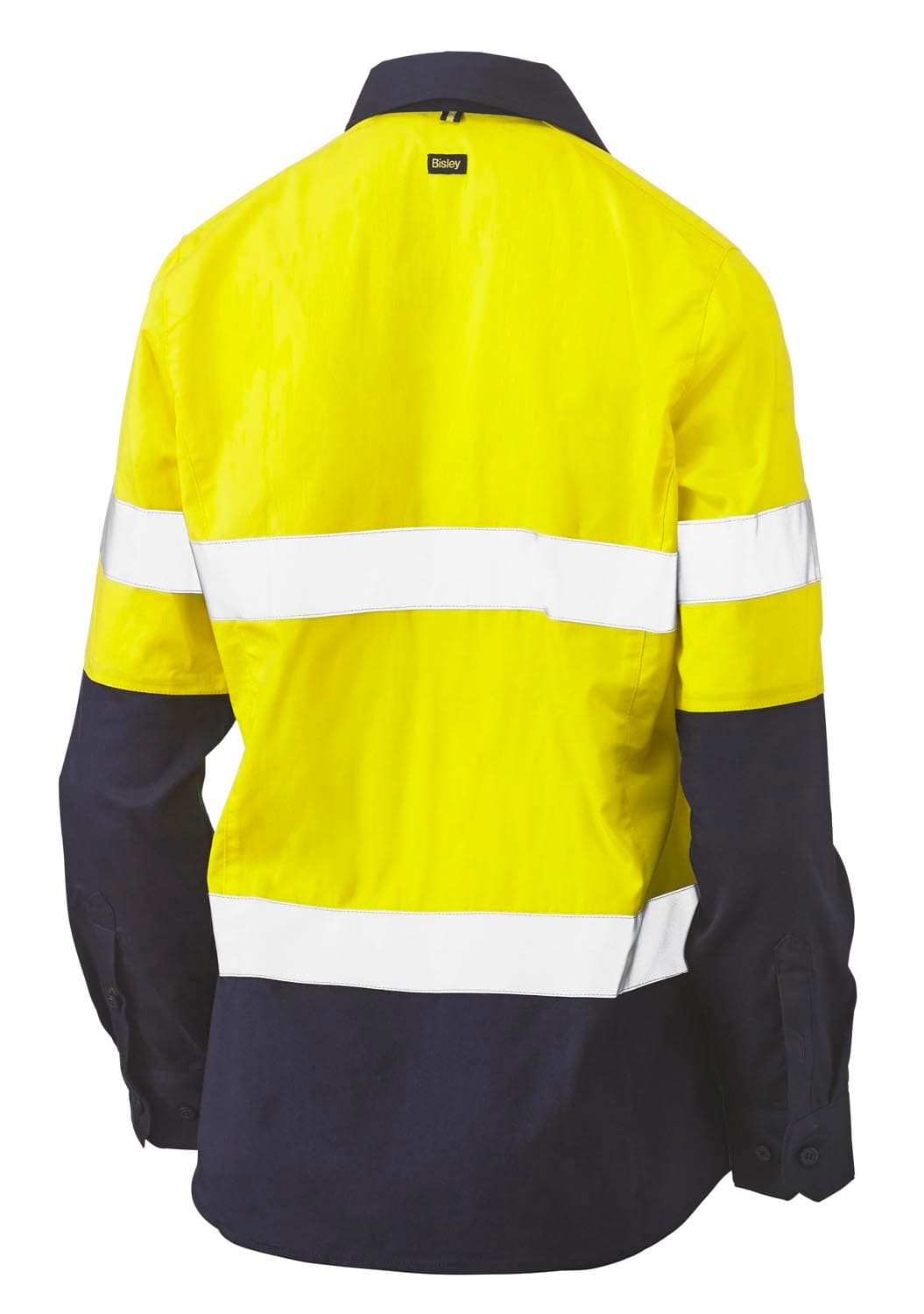 Bisley Womens Taped Hi Vis Stretch V-Neck Closed Front Shirt_1