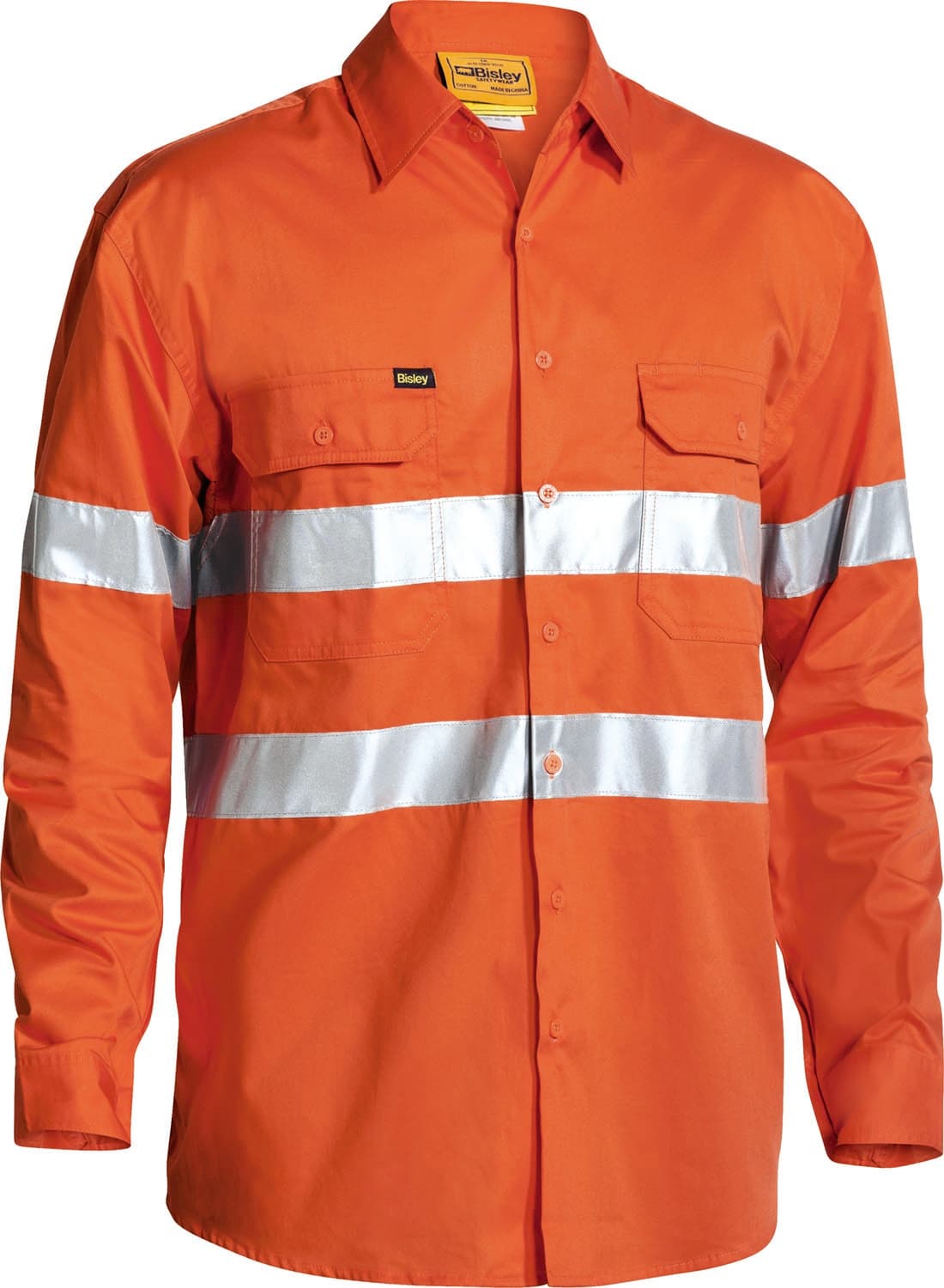 Bisley Taped Hi Vis Cool Lightweight Drill Shirt_0