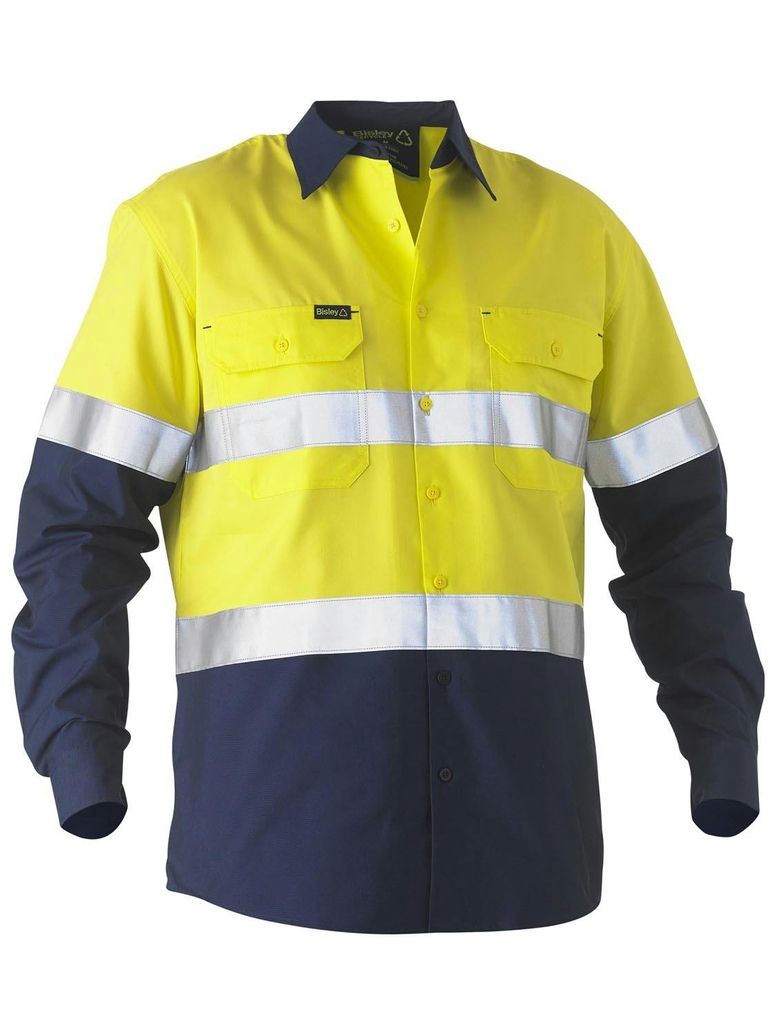 Bisley Bisley Recycle Taped Two Tone Hi Vis Drill Shirt_1