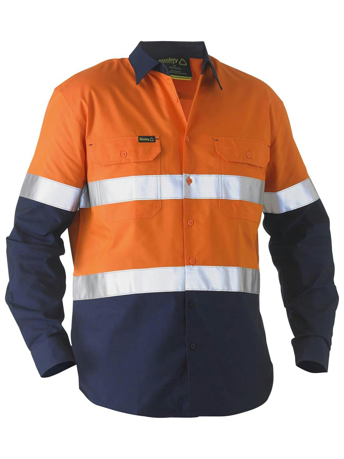 Bisley Bisley Recycle Taped Two Tone Hi Vis Drill Shirt_3