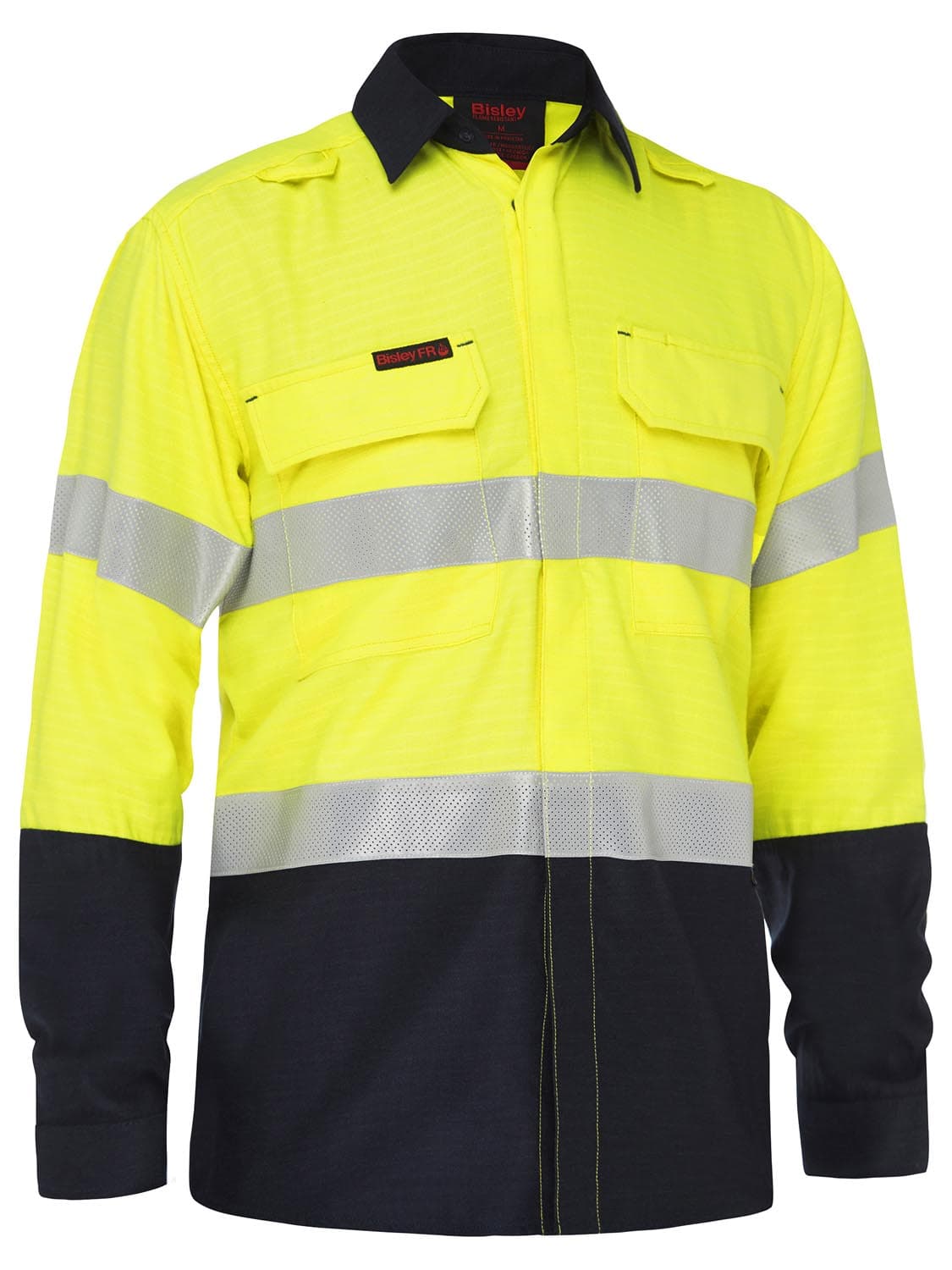 Bisley Apex 185 Taped Hi Vis FR Ripstop Vented Shirt