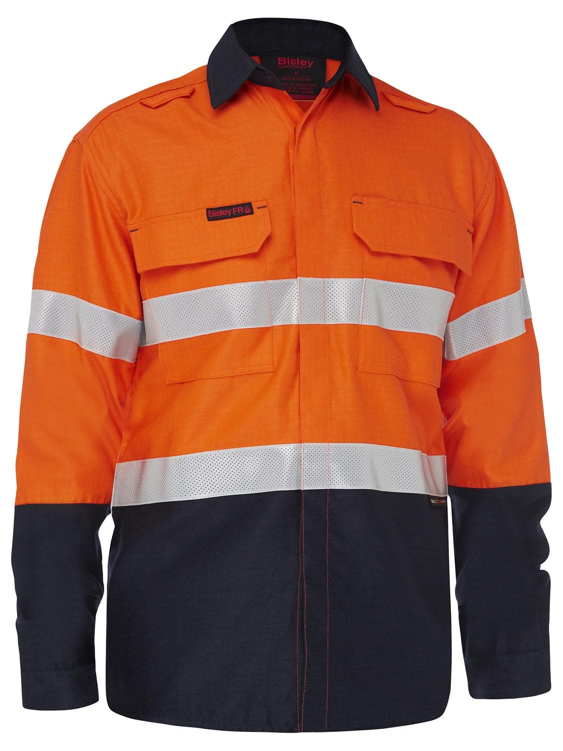 Bisley Apex 185 Taped Hi Vis FR Ripstop Vented Shirt_2