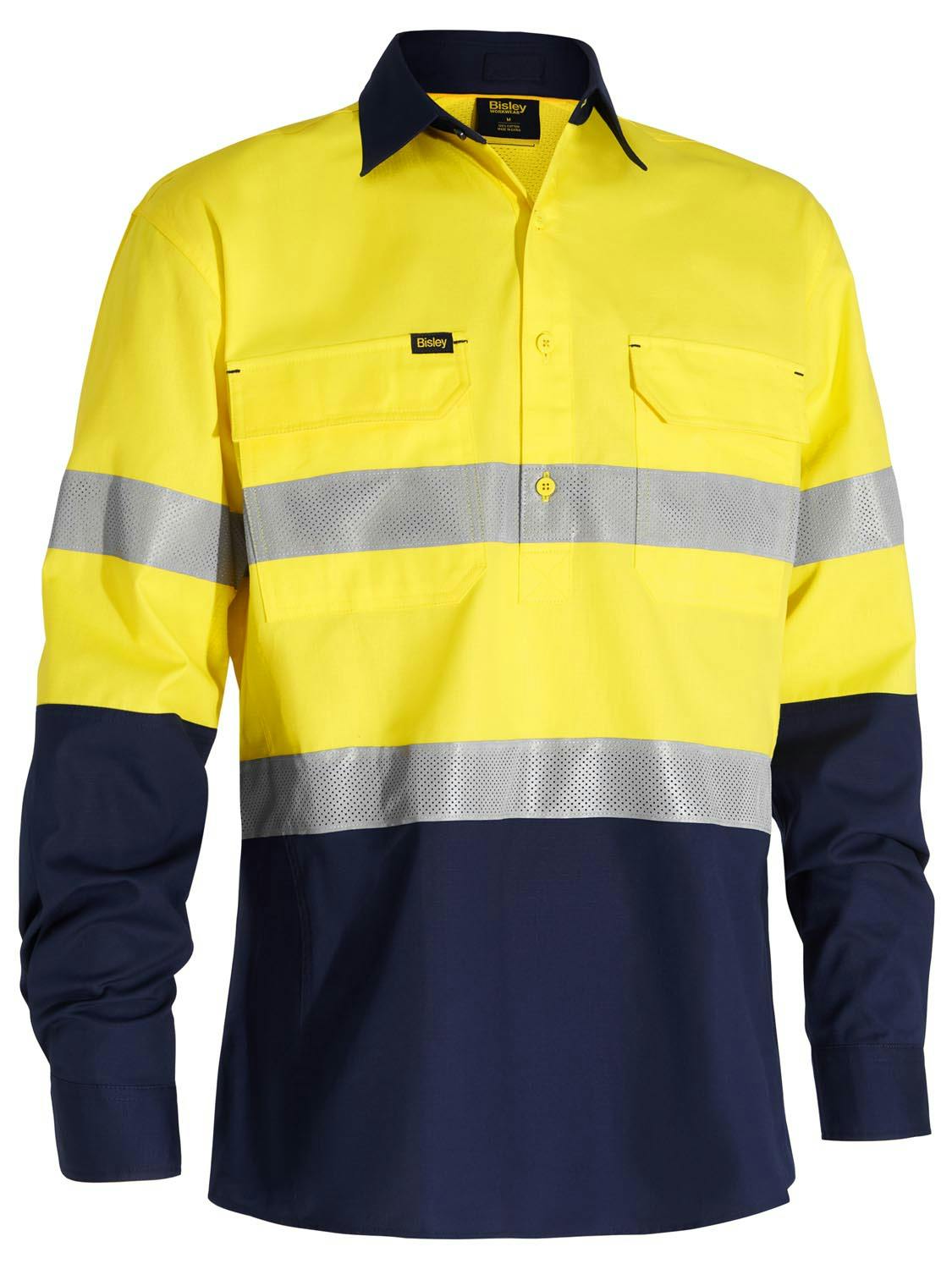 Bisley X Airflow™ Closed Front Taped Hi Vis Ripstop Shirt_1