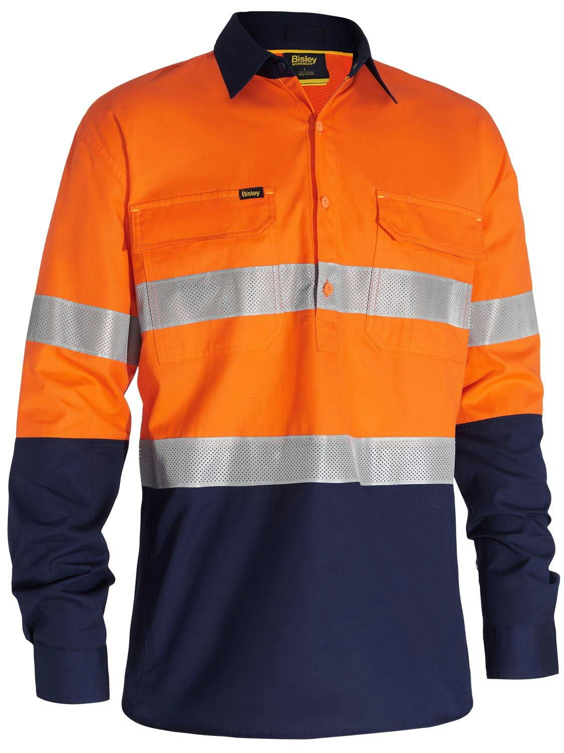 Bisley X Airflow™ Closed Front Taped Hi Vis Ripstop Shirt_3