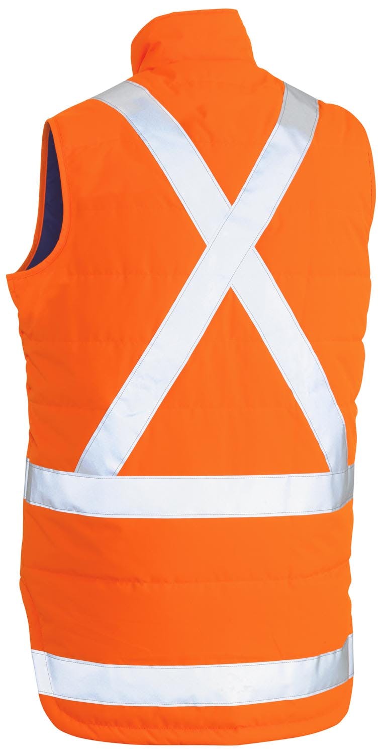 Bisley Taped Hi Vis Puffer Vest with X Back