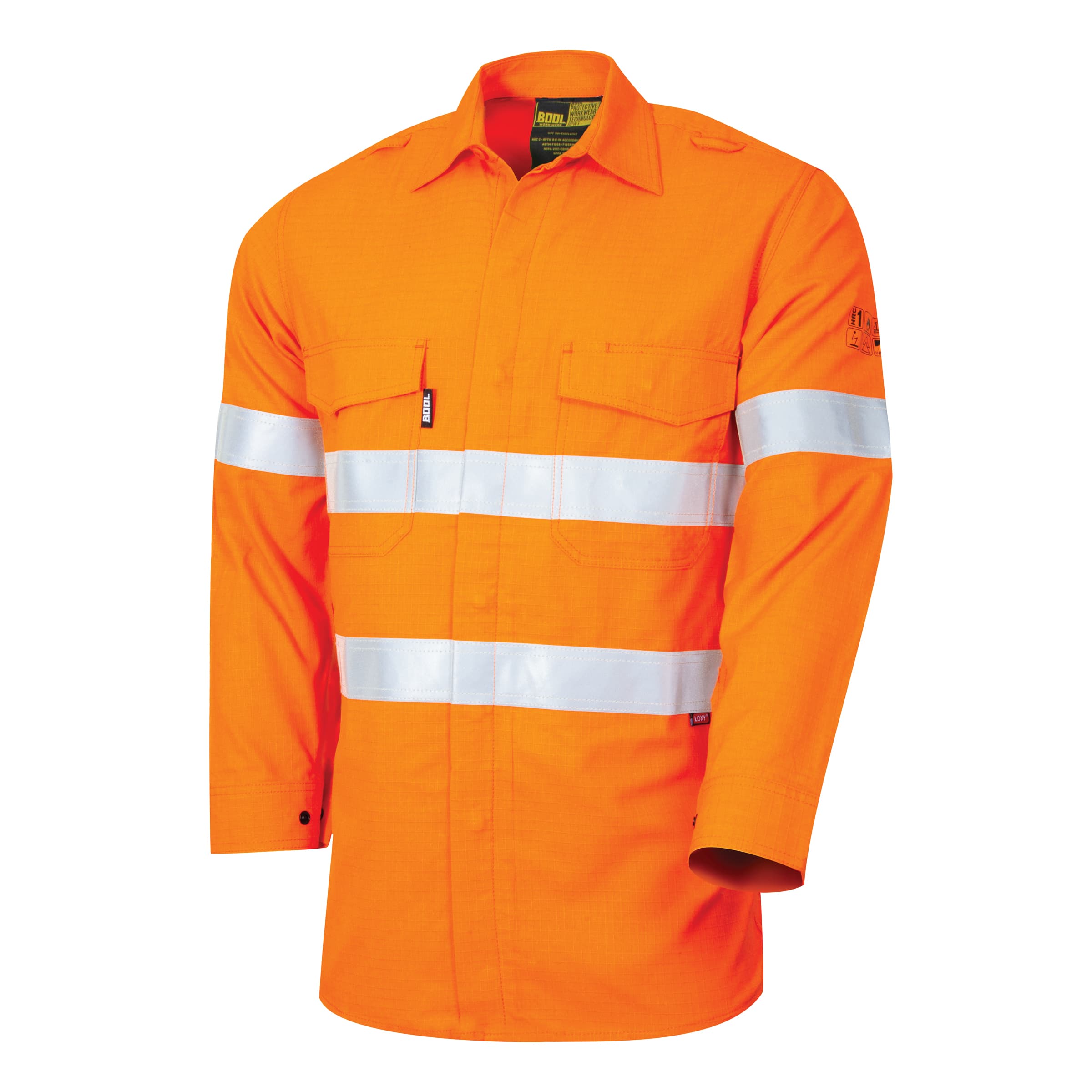 Bool PT Shirt 155gsm Parvotex 2.0 L/S Fire Retardent With Loxy FR 9801 Two Hoop Reflective Tape