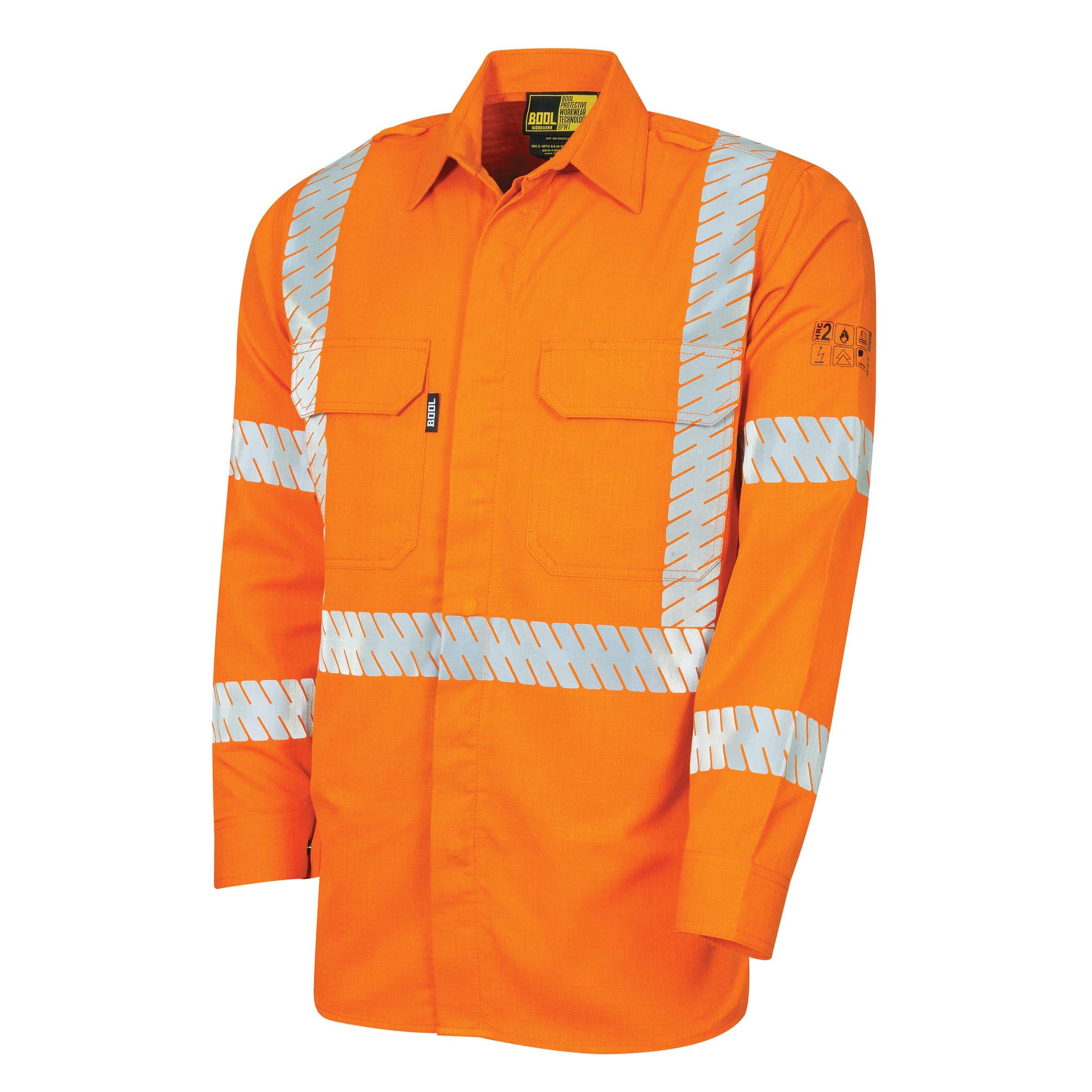 Bool PT Shirt 197gsm Parvotex 2.0 L/S Fire Retardant With FR Segmented Reflective Tape In T5 Pattern