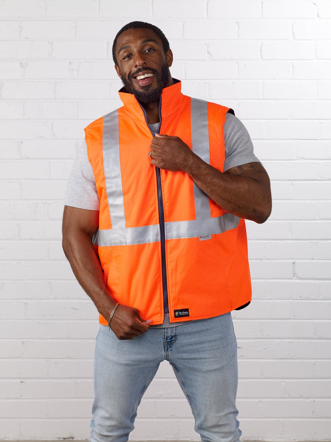 Brahma Platinum Vest Flame Retardant & Anti-Static (Orange/Navy)_0