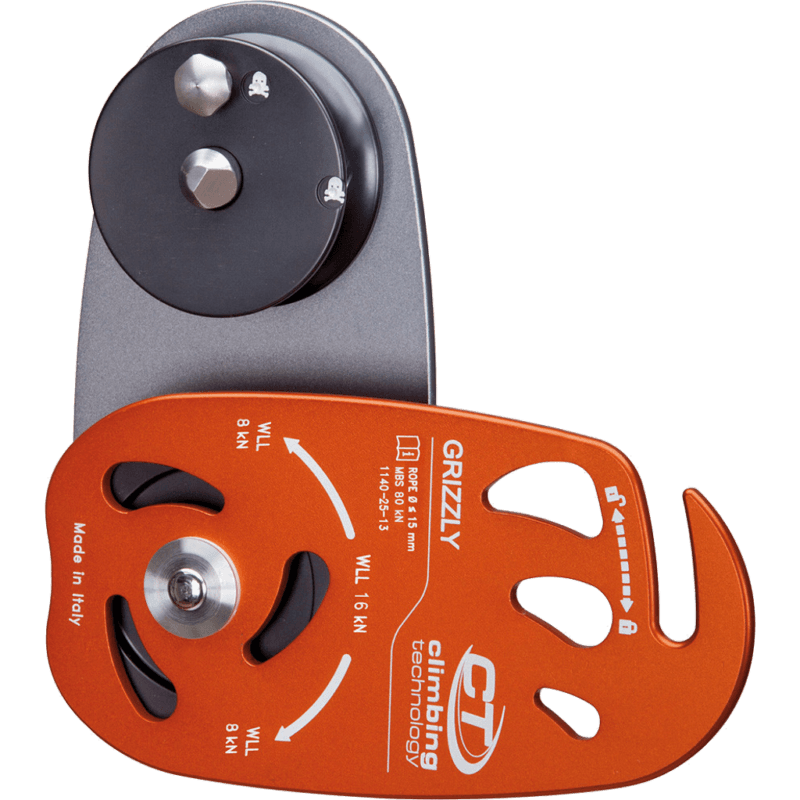 Climbing Technology Grizzly 16kN Specialty Pulley With Openable Flange Safety Catch, 16kN-8kN+8kN_3