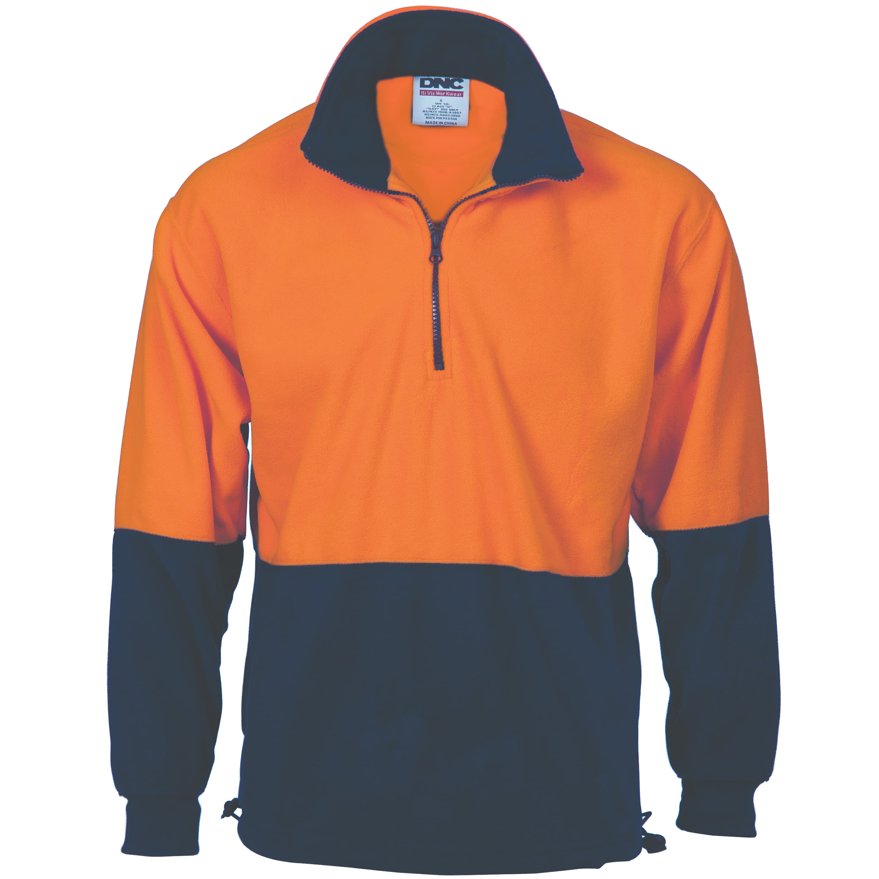DNC HiVis Two Tone 1/2 Zip Polar Fleece (Orange/Navy)