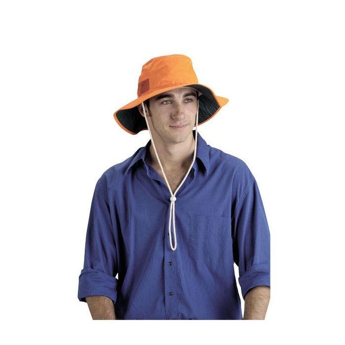 Elliotts Broad Brimmed Hat with Vented Sides - Hi Vis Orange