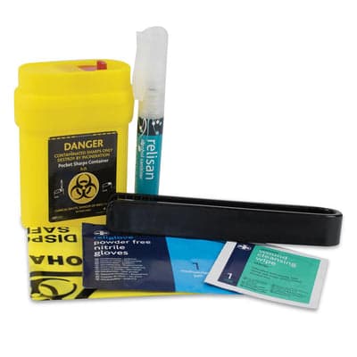 FastAid Sharps Single Use Pack, Cardboard Case