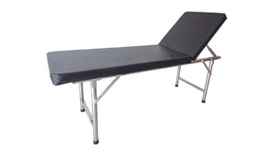 FastAid Examination Table, Stainless Steel Frame, Leather Upholstered Couch, Adjustable Head Section Up To 70 Degrees.