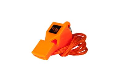 FastAid Pealess Emergency Whistle, Orange, With Lanyard