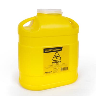 FastAid Sharps Container, Plastic, 5L, Yellow