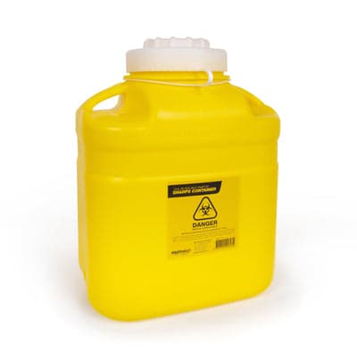 FastAid Sharps Container, Plastic, 12L, Yellow