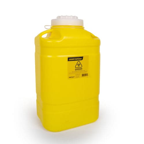 FastAid Sharps Container, Plastic, 19L, Yellow