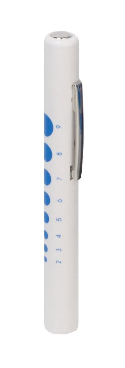 FastAid Penlight Torch, Plastic, White, With Pupil Size Guide