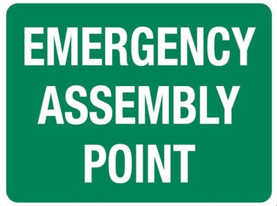 FastAid Sign, Emergency Assembly Point, 600 X 450Mm, Poly