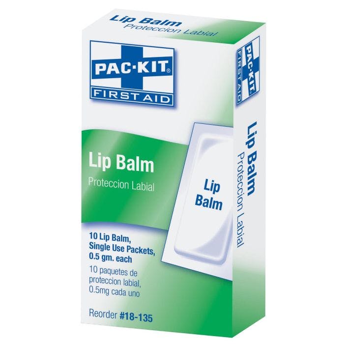 First Aid Only Lip Balm Packets, 10/box