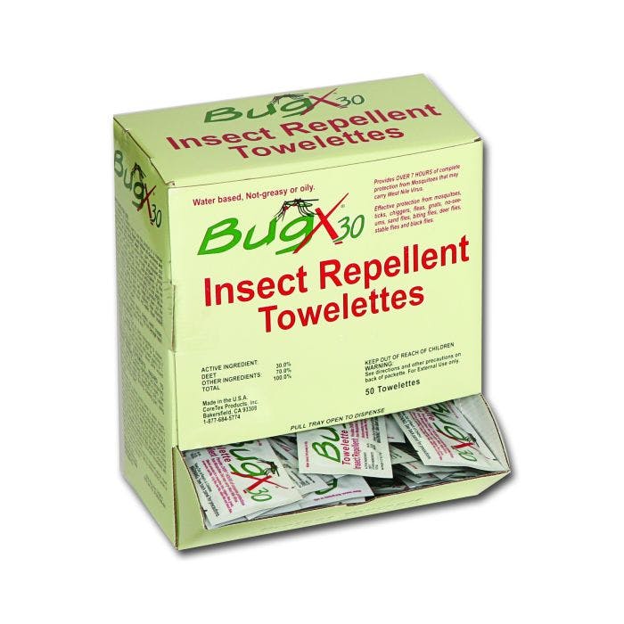 First Aid Only BugX30 Insect Repellent Wipes DEET, 50/box