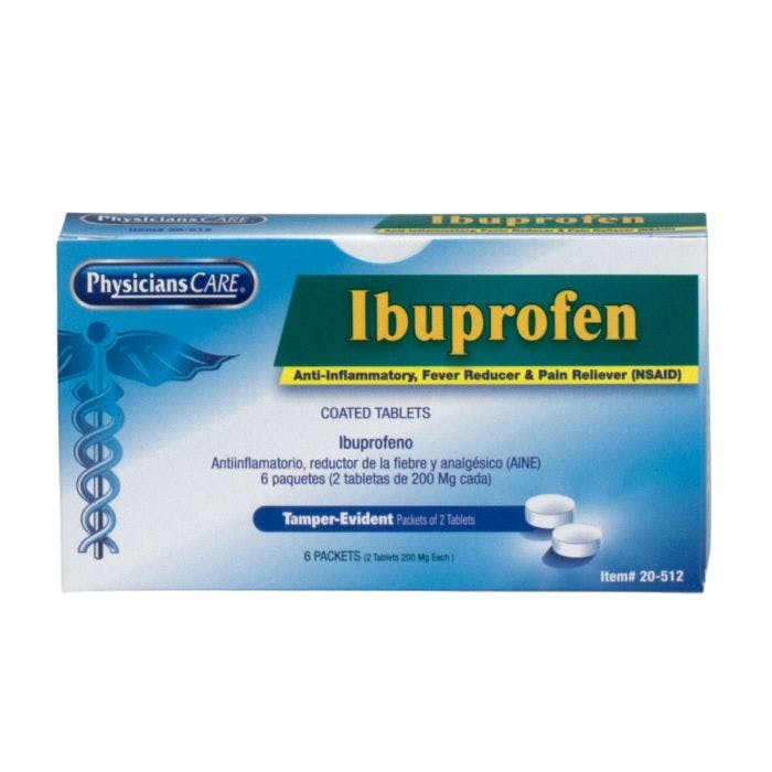 First Aid Only PhysiciansCare Ibuprofen, 6x2/box 