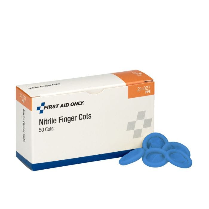 First Aid Only Nitrile Finger Cots, 50/box
