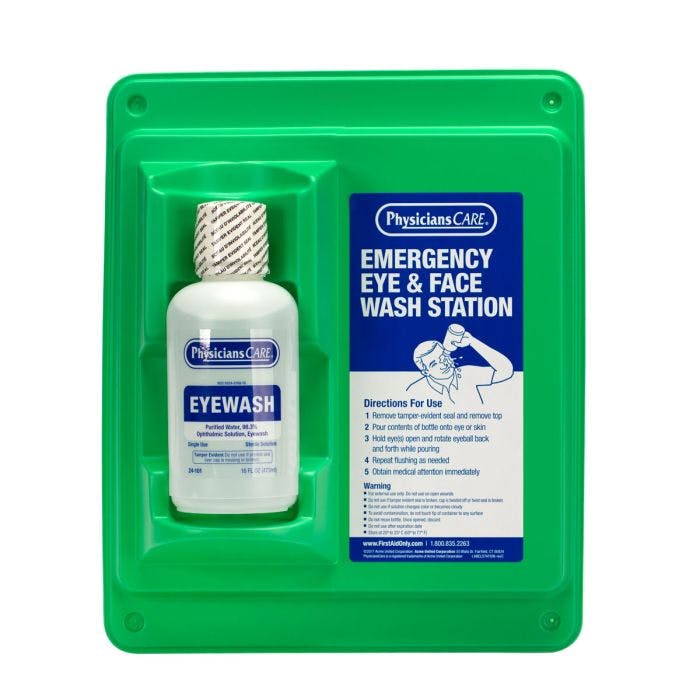 First Aid Only Eyewash Station, Single 16 oz. Screw Cap Bottle