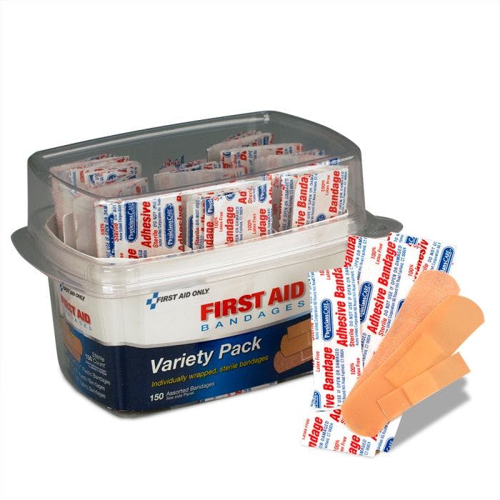 First Aid Only Assorted Bandage Box Kit:  150 Piece