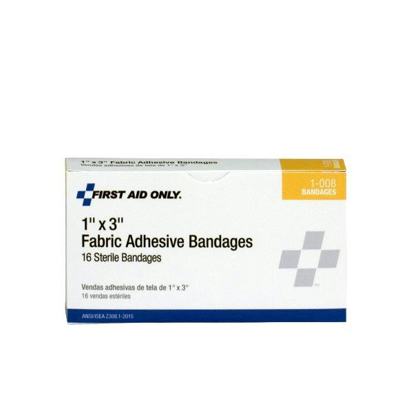 First Aid Only 1"x3" Fabric Bandages, 16/box 