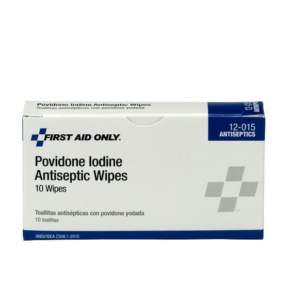 First Aid Only PVP Iodine Wipes, 10/box
