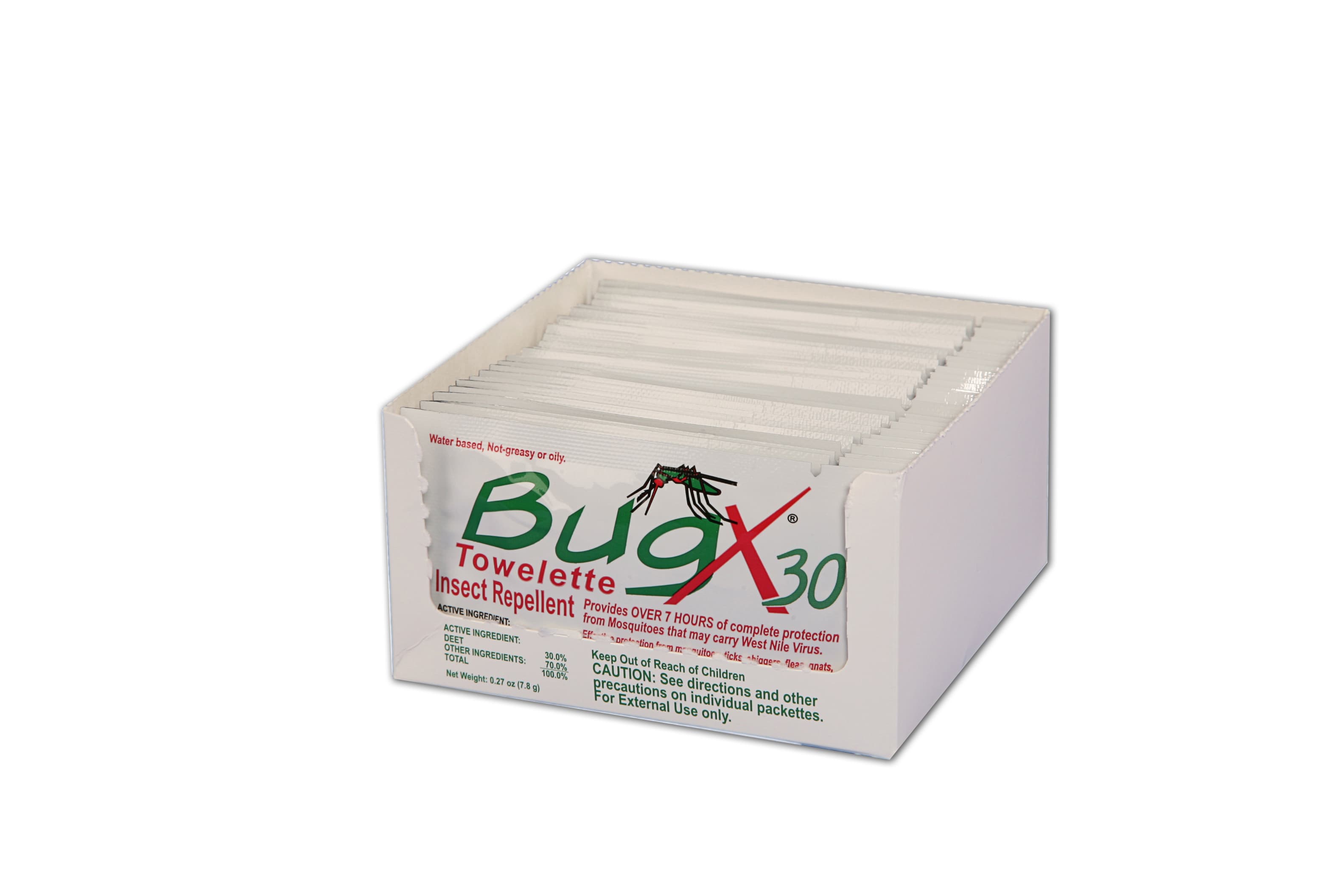 First Aid Only BugX30 Insect Repellent Wipes DEET, 25/box_0