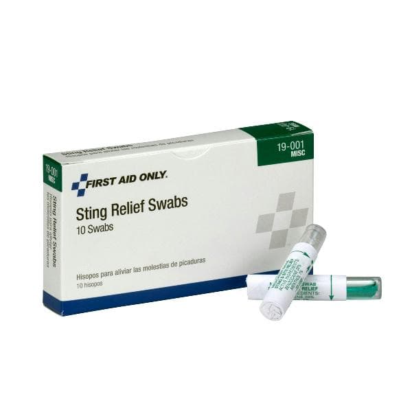 First Aid Only Sting Relief Swabs, 10/box
