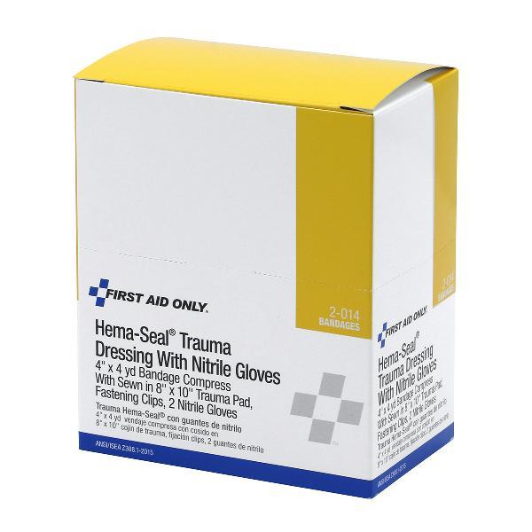 Hema-Seal 8"x10" Trauma Dressing, 2 Nitrile Gloves