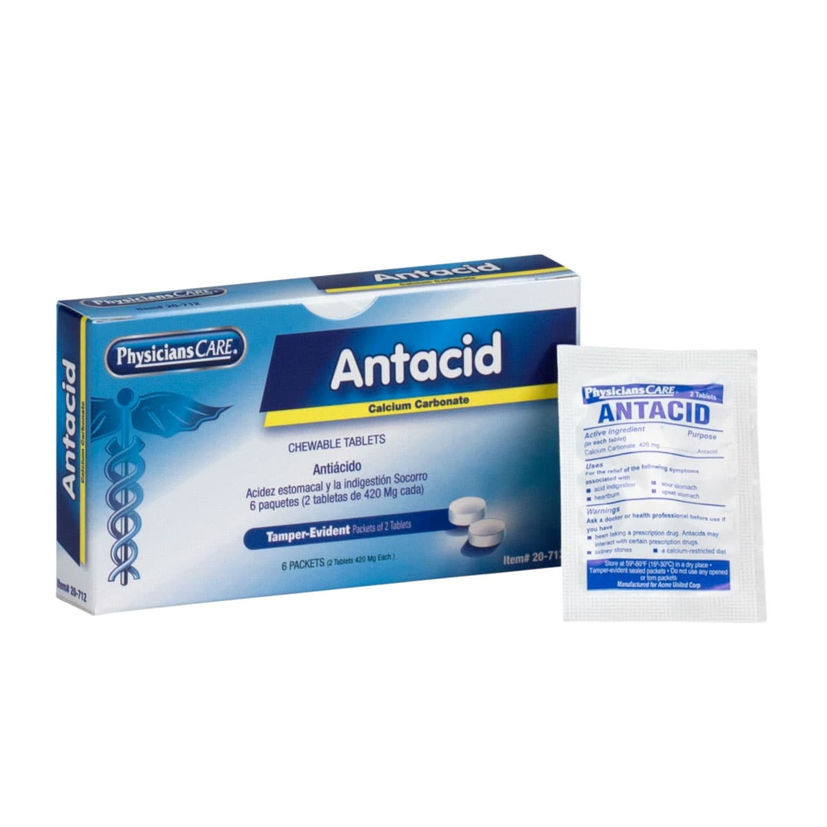 First Aid Only PhysiciansCare Antacid, 6x2/box 