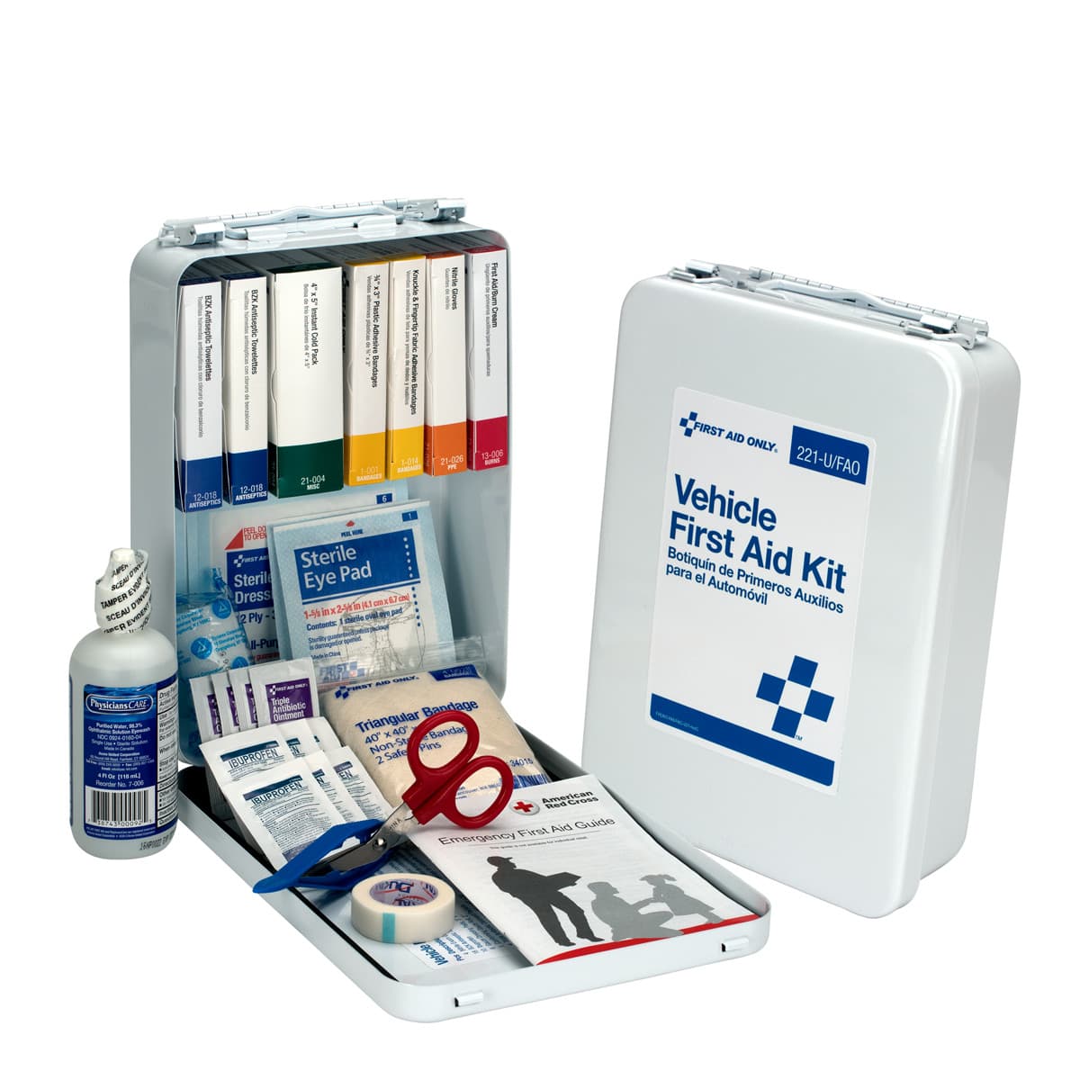 25 Person Vehicle First Aid Kit, Metal Case