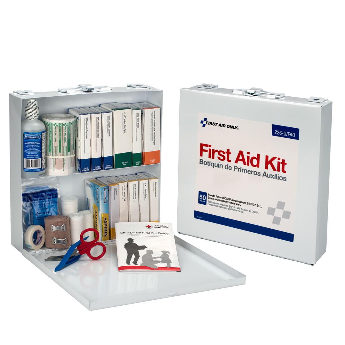 50 Person First Aid Kit, Metal Case