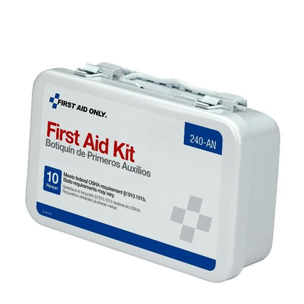 10 Unit First Aid Kit, Metal Case