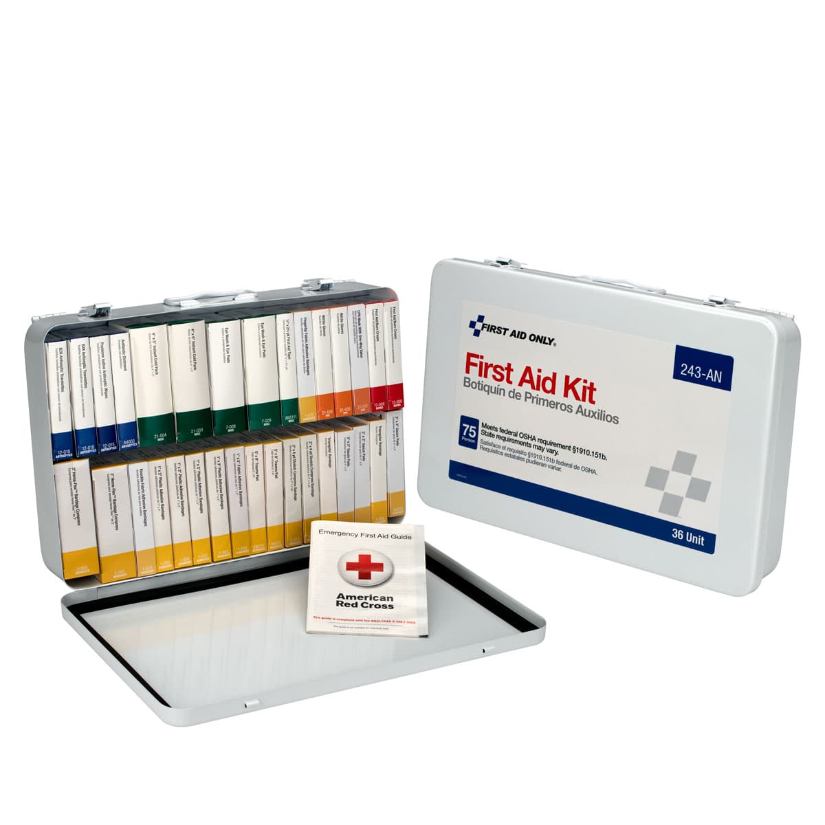 36 Unit First Aid Kit, Metal Case