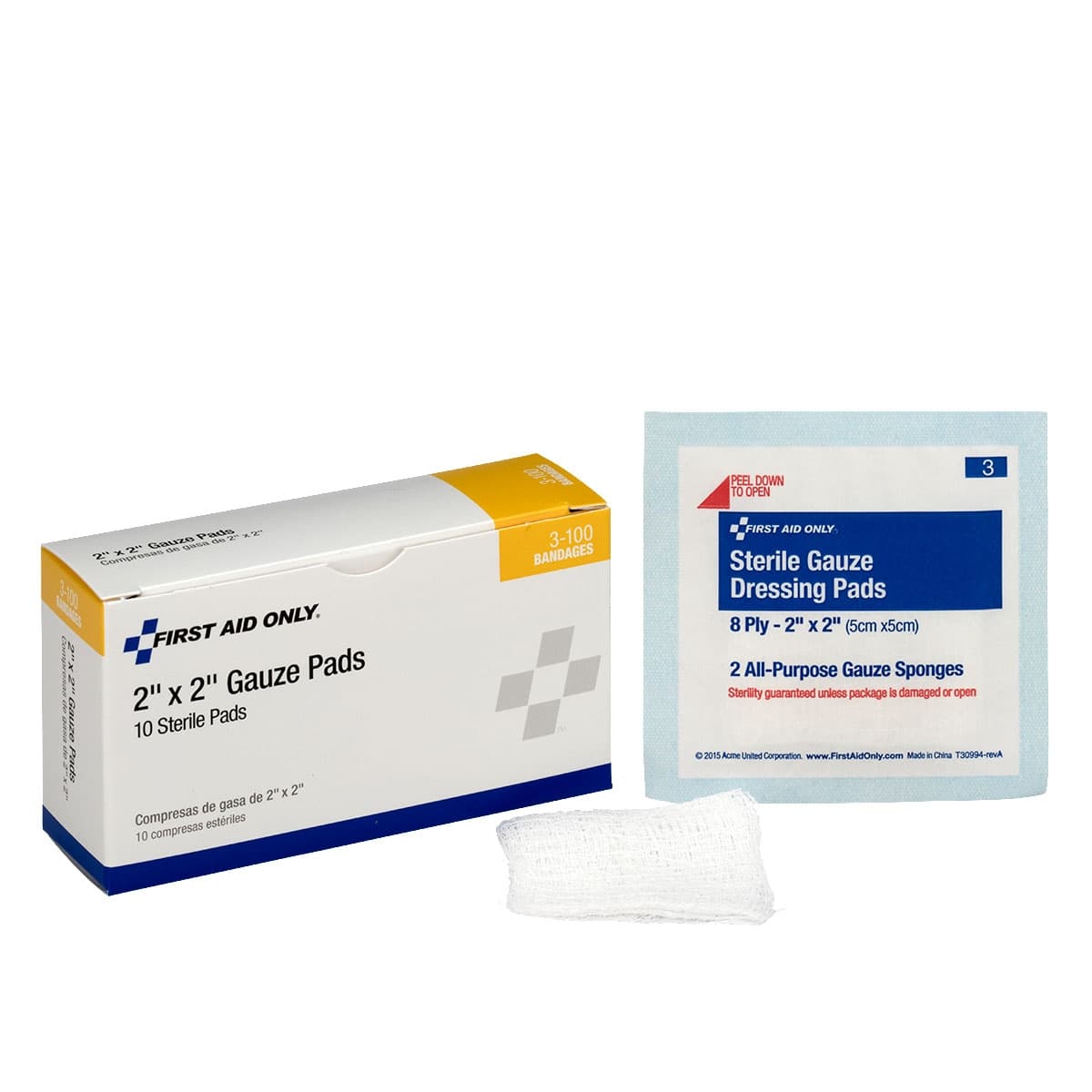 2"x2" Sterile Gauze Pads, 10/box