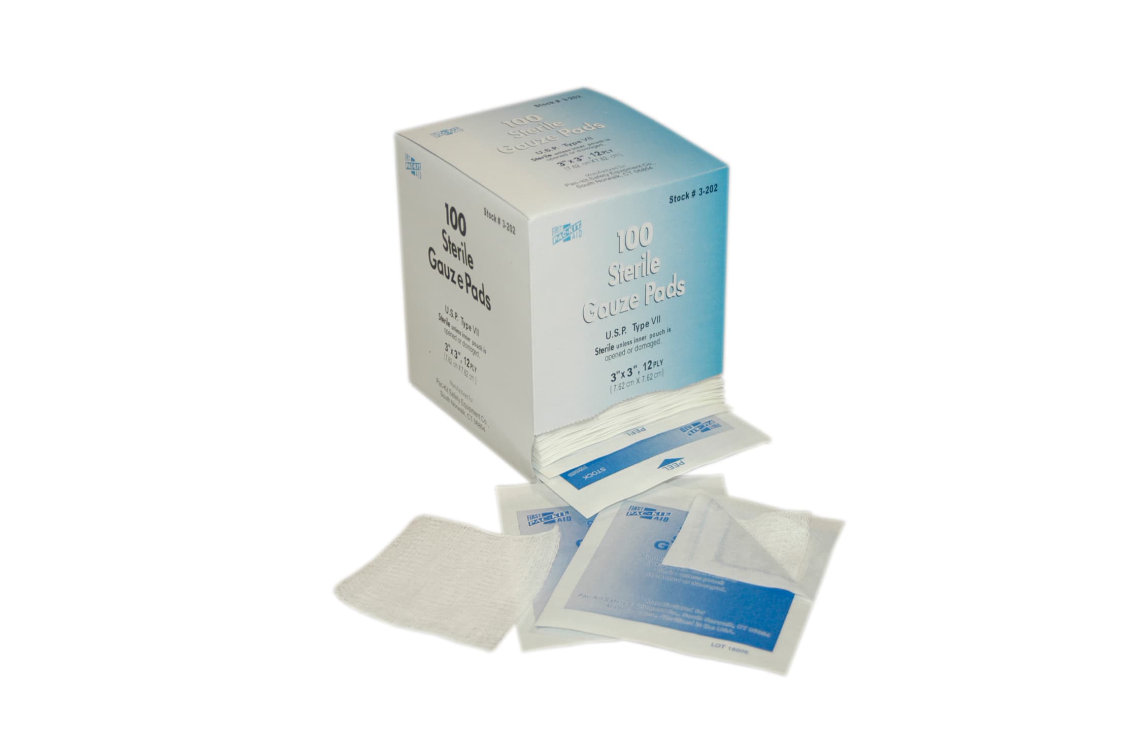 First Aid Only 3"x3" Sterile Gauze Pads, 100/box